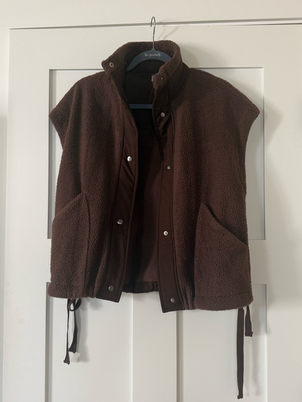 Women’s Brown Sherpa Oversized Vest
